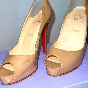 Authentic Very Used Christian Louboutin Peep Toe Heels.